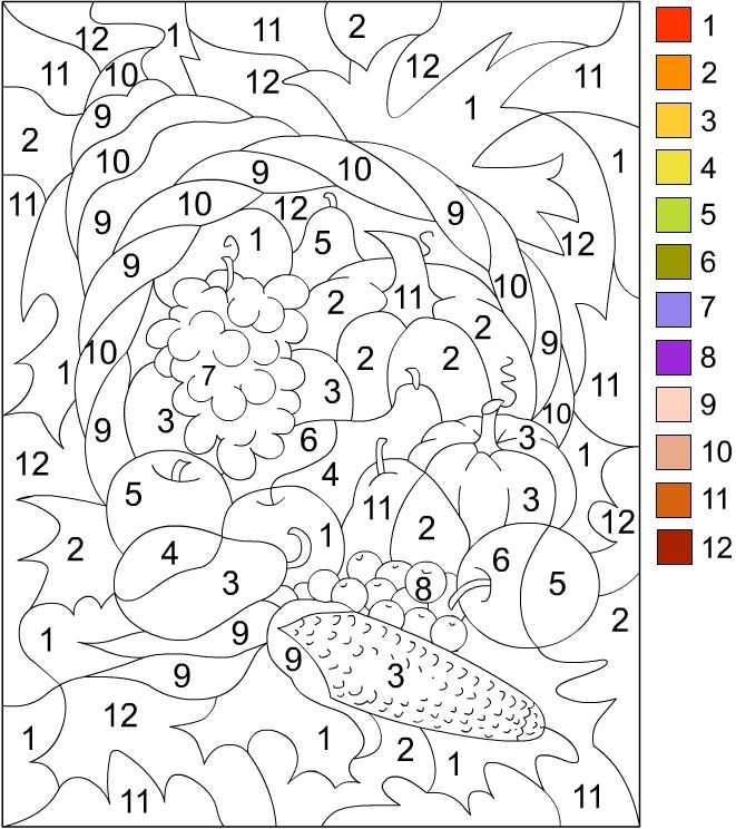 Printable color by number for adults color by number thanksgiving coloriâ pãginas para colorear para imprimir matematicas para colorear colorear por nãºmeros