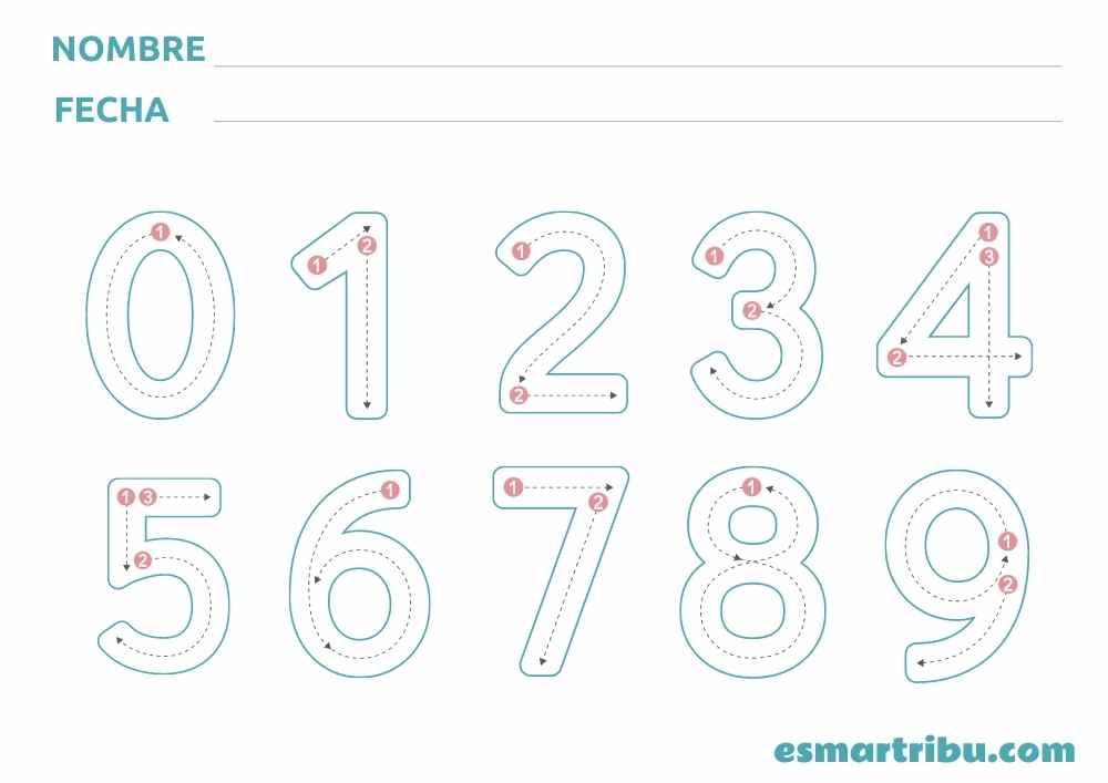 Fichas de nãºmeros para imprimir