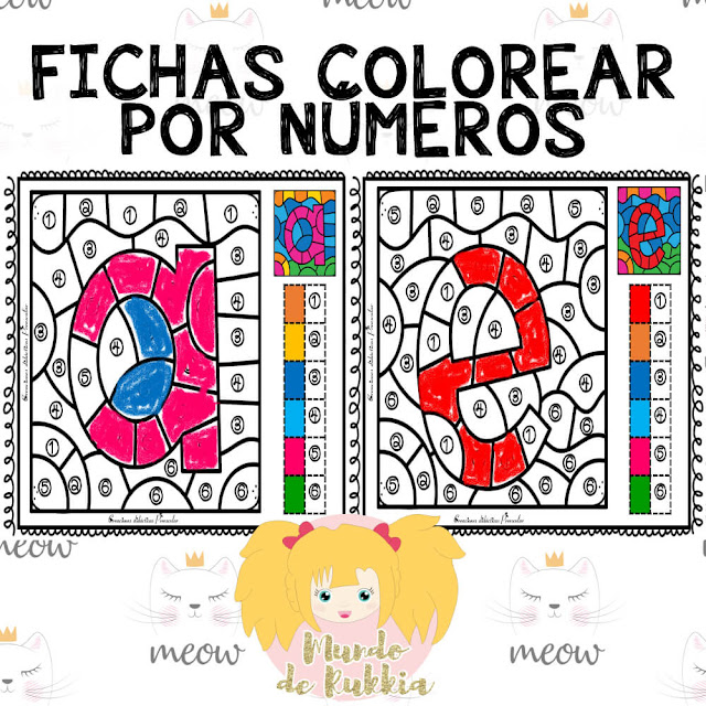 Fichas para colorear por nãºmeros mundo de rukkia