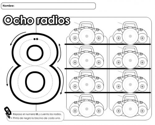 Trabajamos los nãºmeros del al con estas divertidas lãminas traza y colorea â imagenes educativas