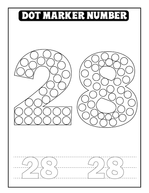 Premium vector dot marker number coloring pages