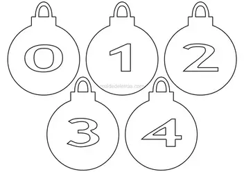 Molde de letras em formato de bolinhas de natal