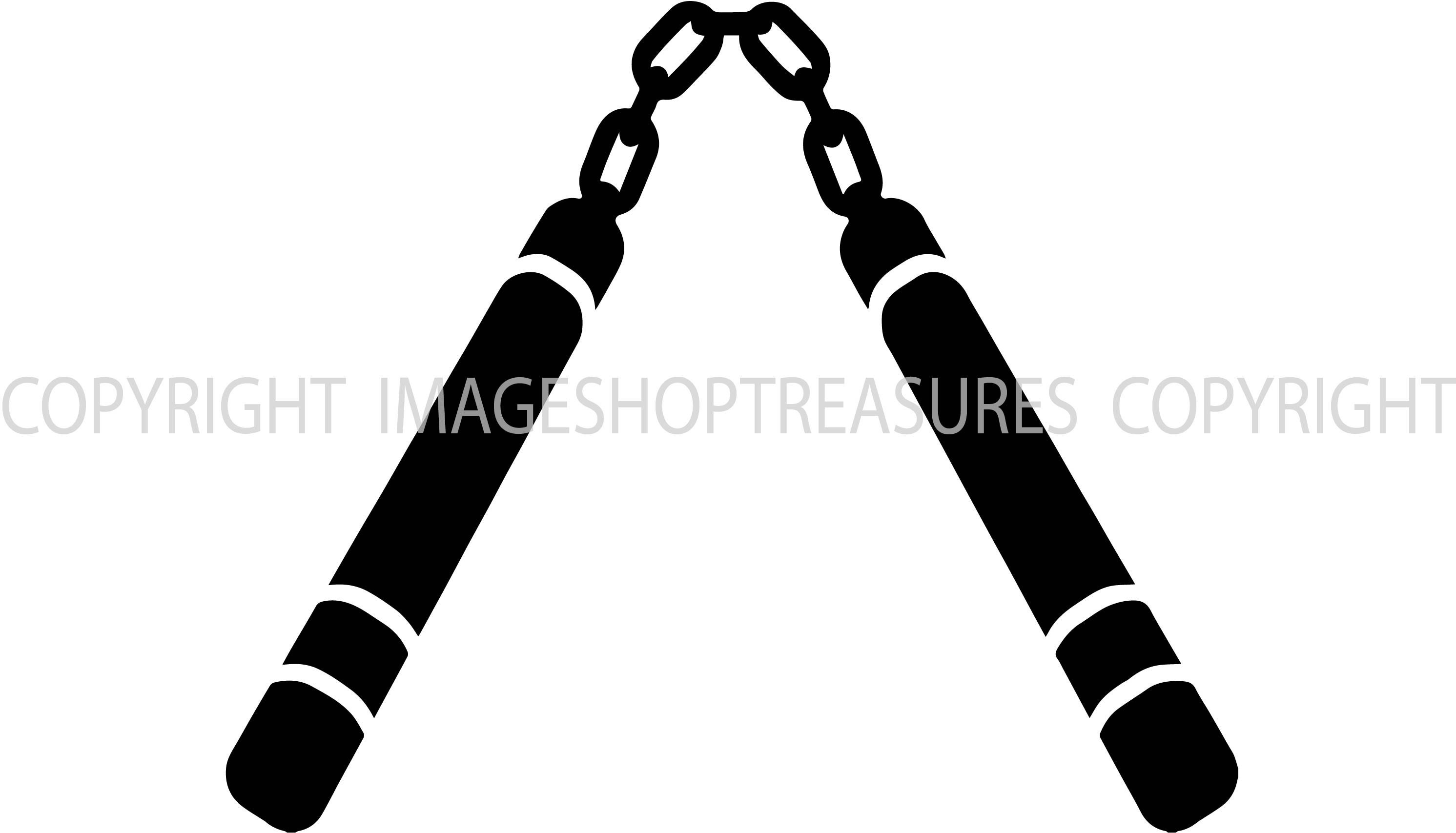 Nunchucks ninja weapon karate black belt brazilian jiu jitsu fight fighting fighter mma mixed martial art uniform svg eps cut cutting file