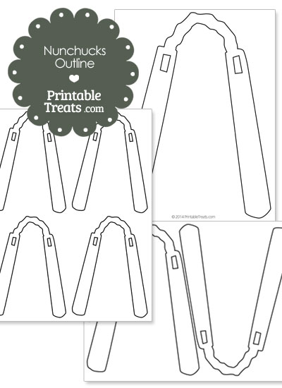 Printable nunchucks outline â printable treats
