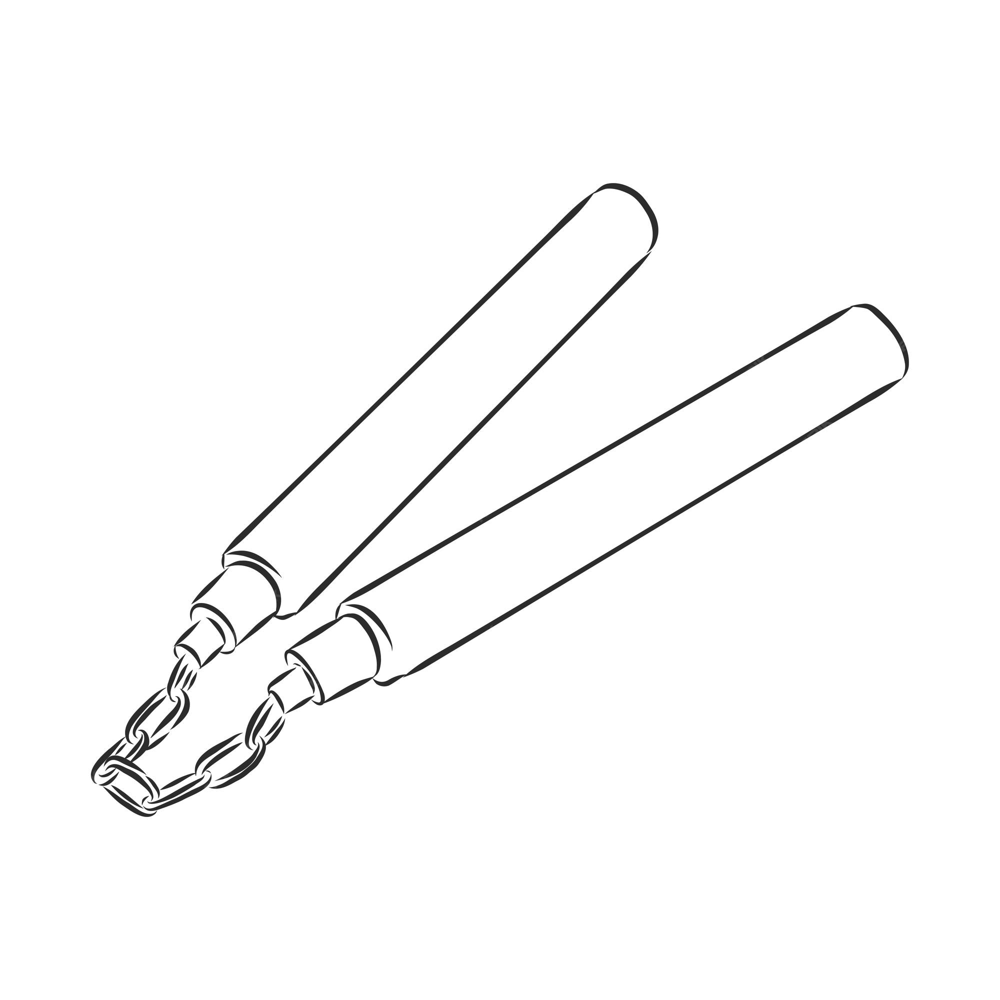 Premium vector nunchaku weapon doodle style kung fu nunchucks vector sketch illustration