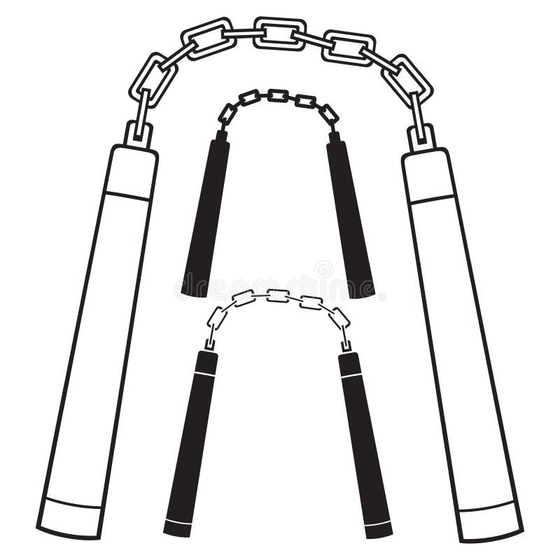 Arts nunchaku stock illustrations â arts nunchaku stock illustrations vectors clipart