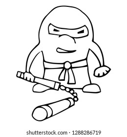 Martial arts nunchuck over royalty