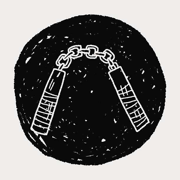 Nunchucks drawing stock illustrations royalty
