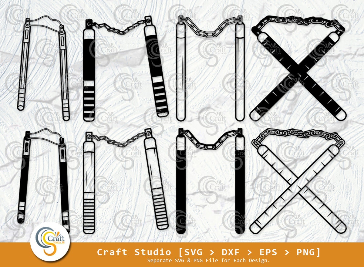 Nunchucks svg nunchucks silhouette martial arts svg nunchucks ninja weapon karate belt svg nunchucks bundle os