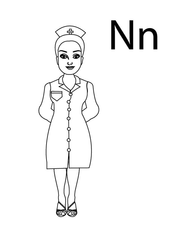 Coloring pages how to draw a nurse coloring page