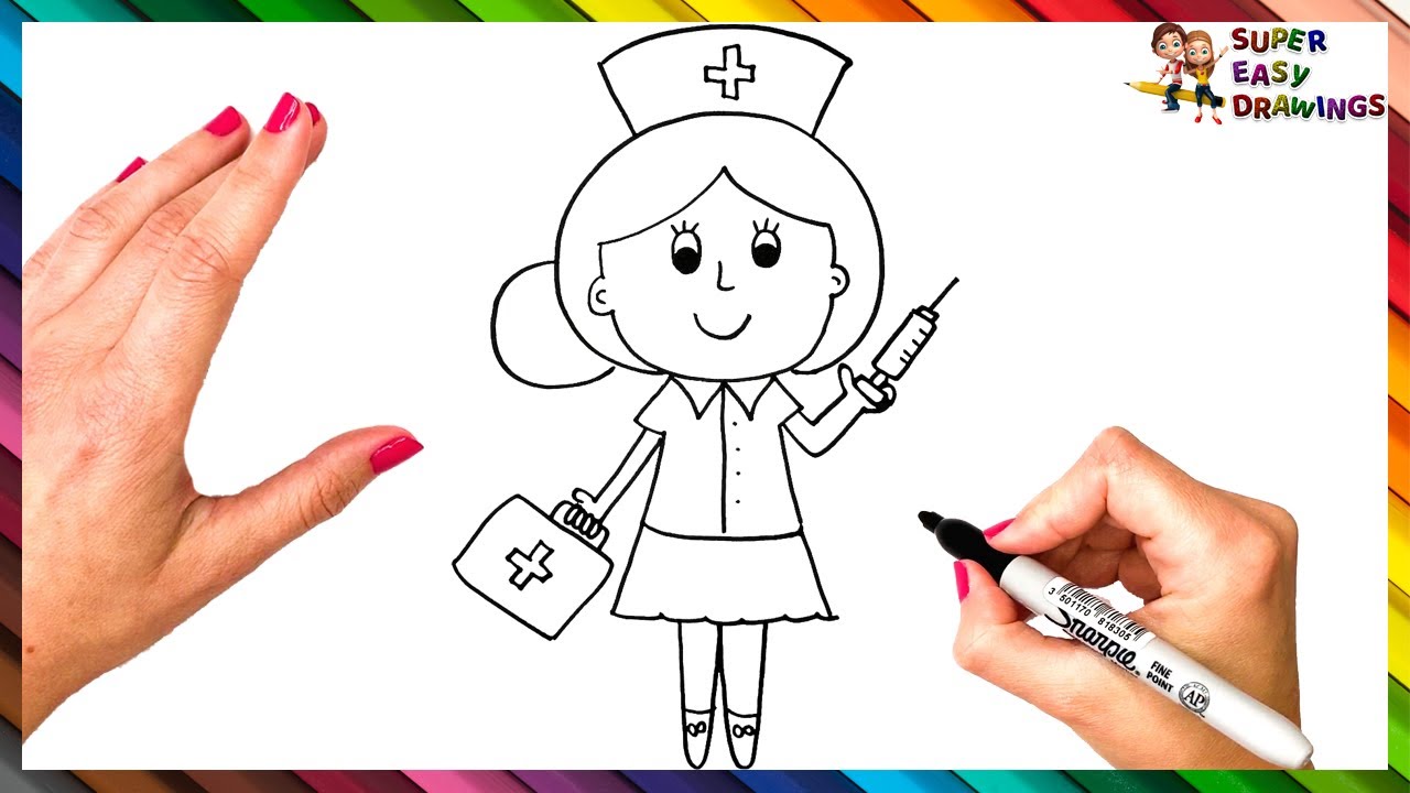 How to draw a nurse step by step ðâï nurse drawing easy