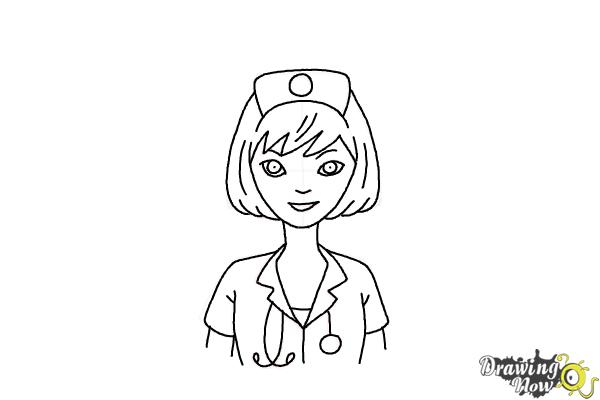 How to draw a nurse
