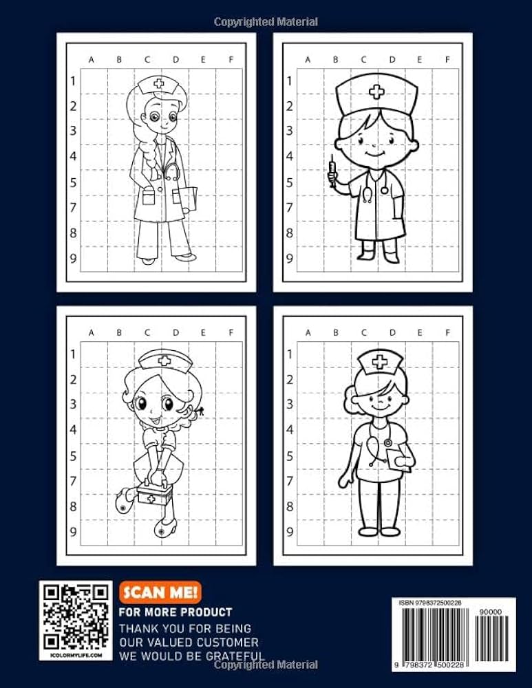 How to draw nurse easy and simple drawing pages to learn to draw for all ages stress relief gifts birthday gifts creativity gifts findlay mia findlay books