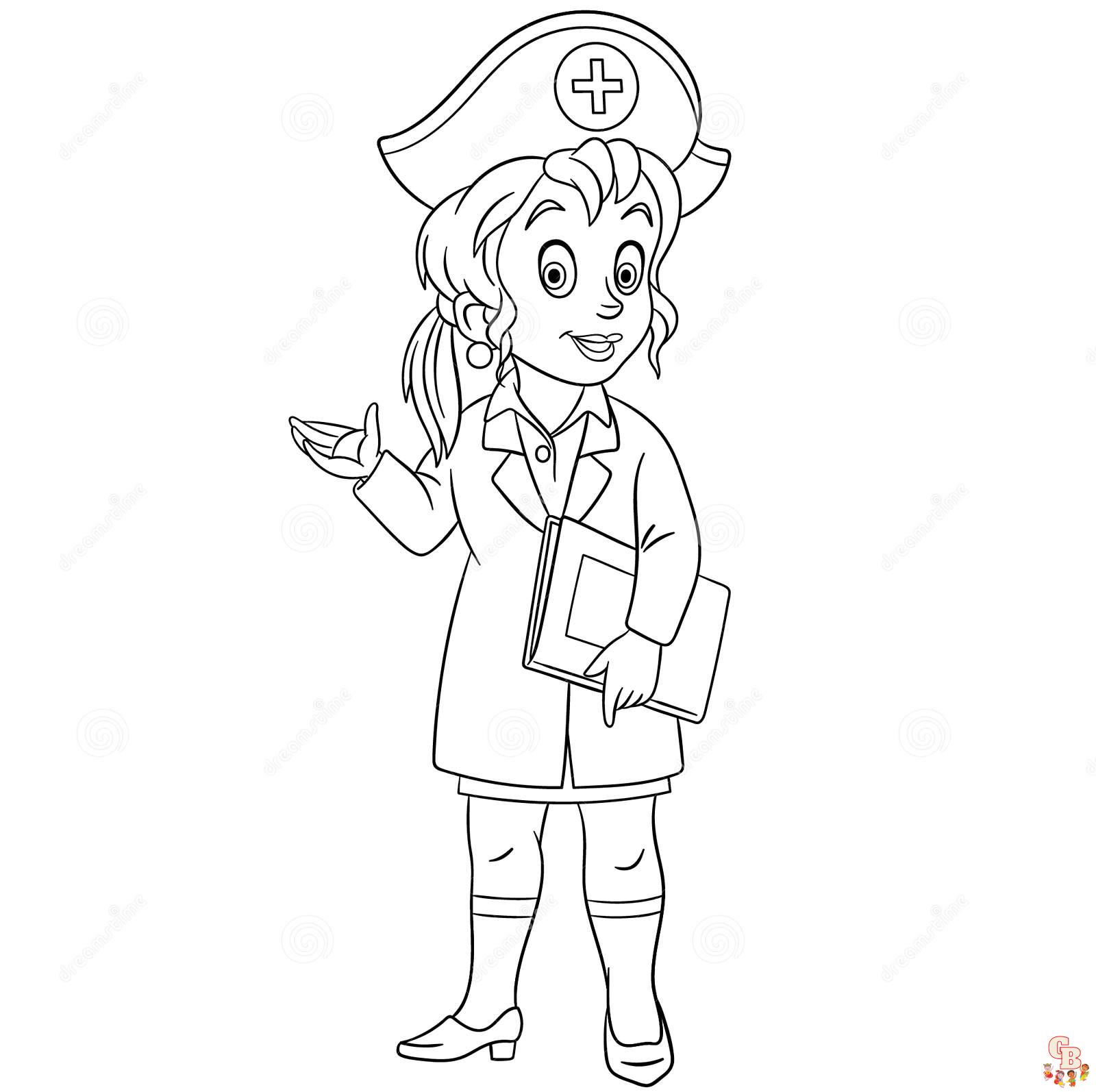 Enjoy free nurse coloring pages for kids