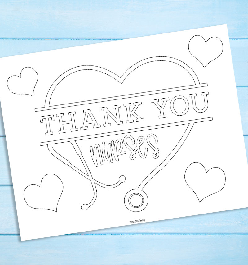 Free printable thank you nurses coloring page sunny day family