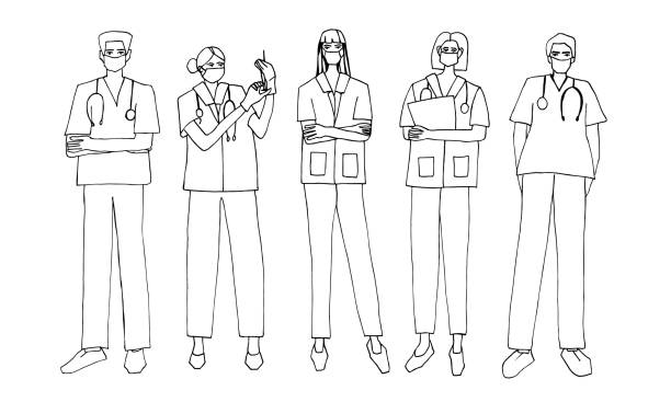 Nurse drawings stock illustrations royalty