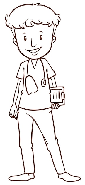 Small nurse coloring page outline images