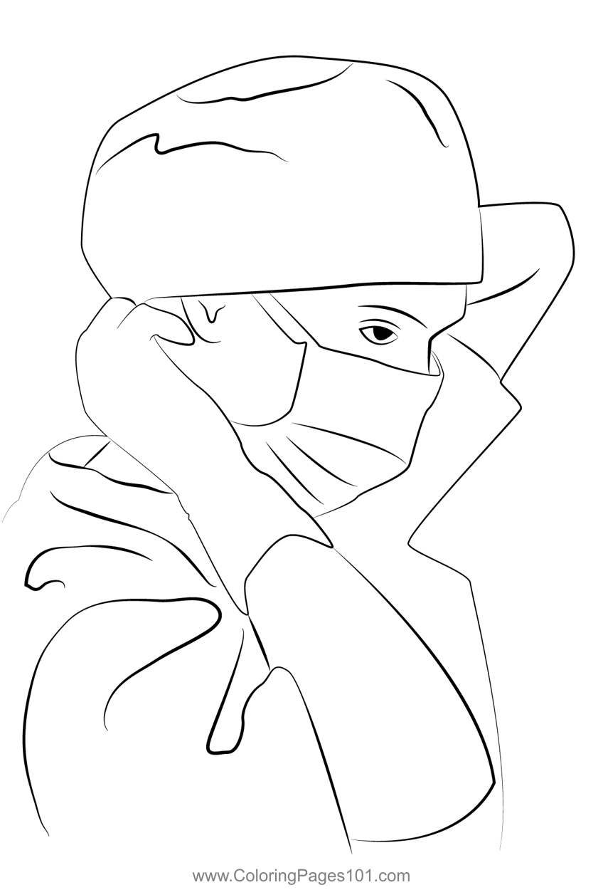 Nurse coloring page for kids