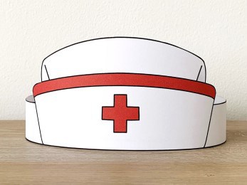 Nurse cap printable paper crown