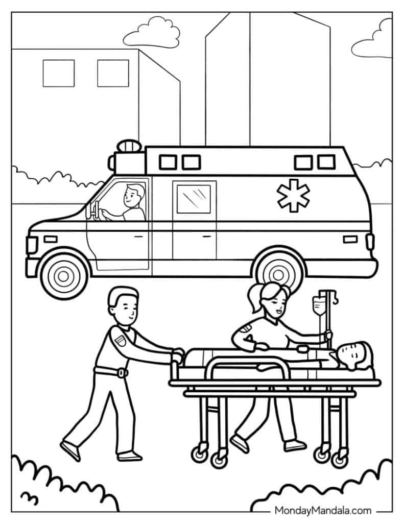 Doctor nurse coloring pages free pdf printables
