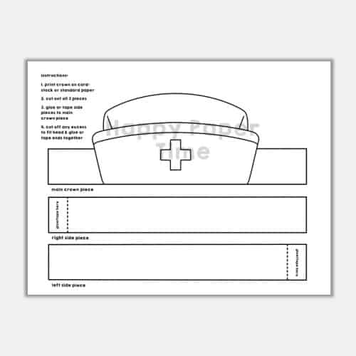 Nurse cap coloring paper crown