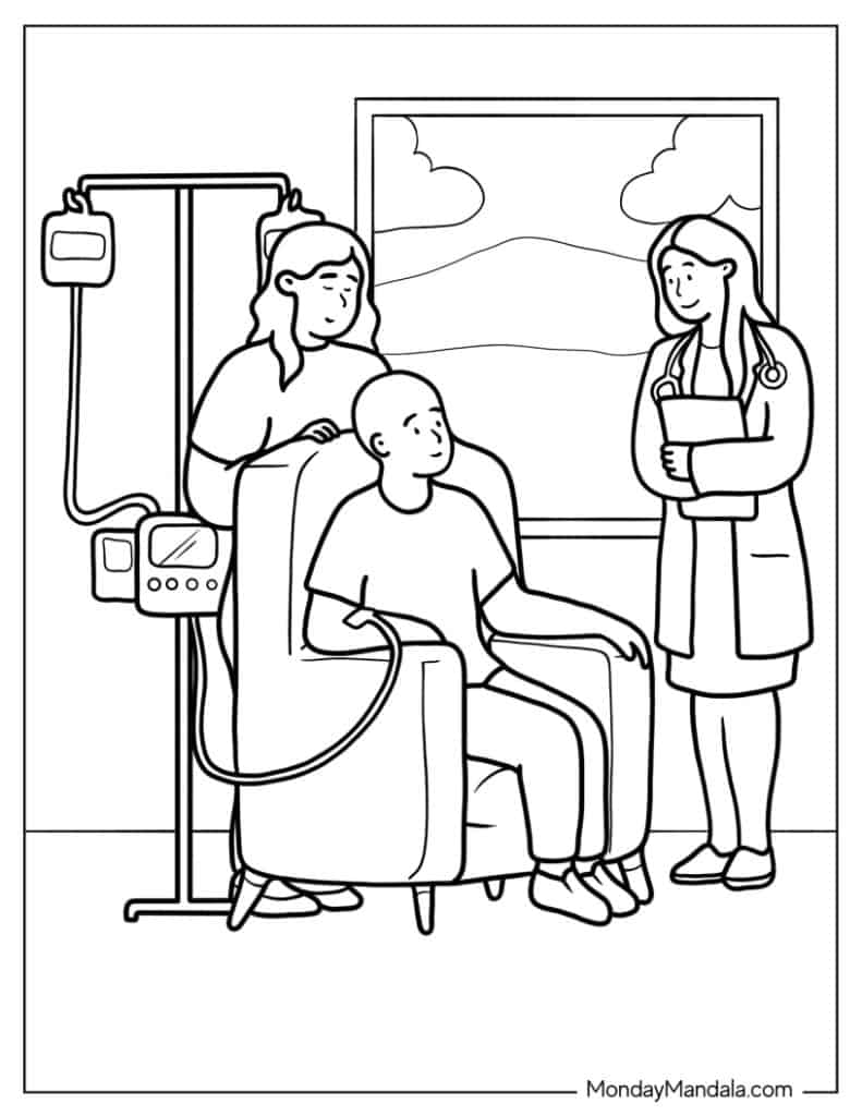 Doctor nurse coloring pages free pdf printables