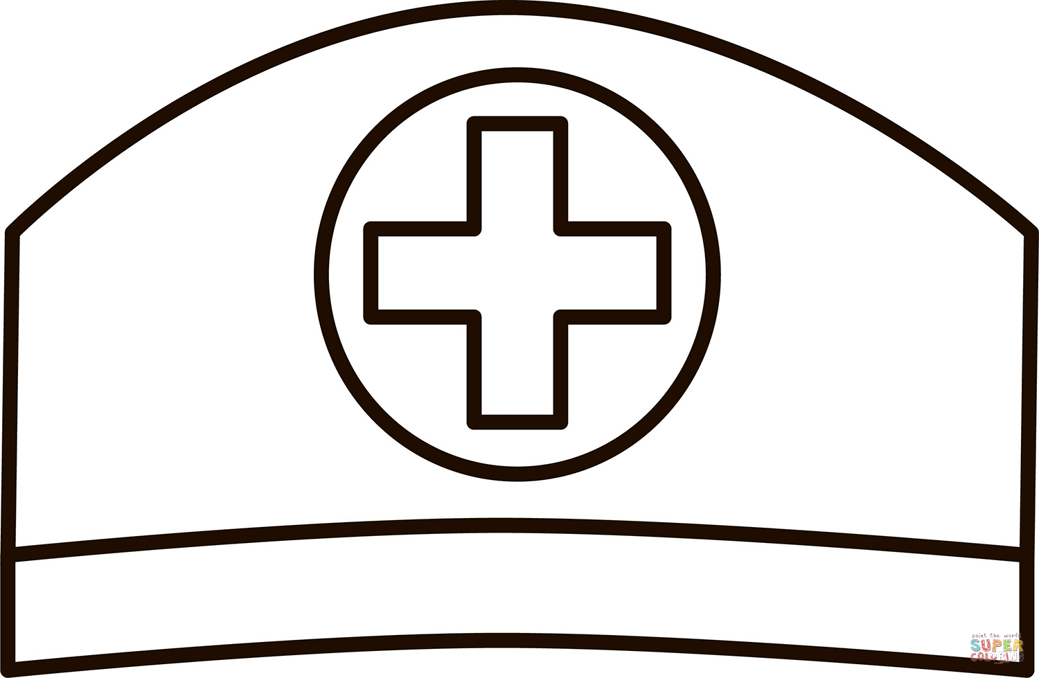 Nurse cap coloring page free printable coloring pages