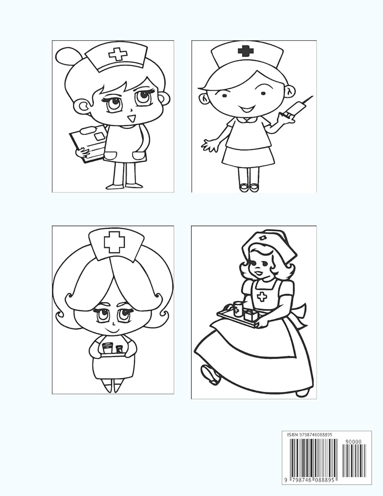 Nurses day coloring book a funny sweary nurses coloring pages for kids and adults relaxation antistress coloring book nurse gifts for women and girl men and boys for