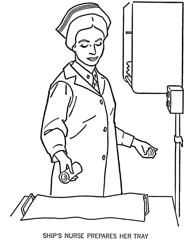 Nurse to print coloring page