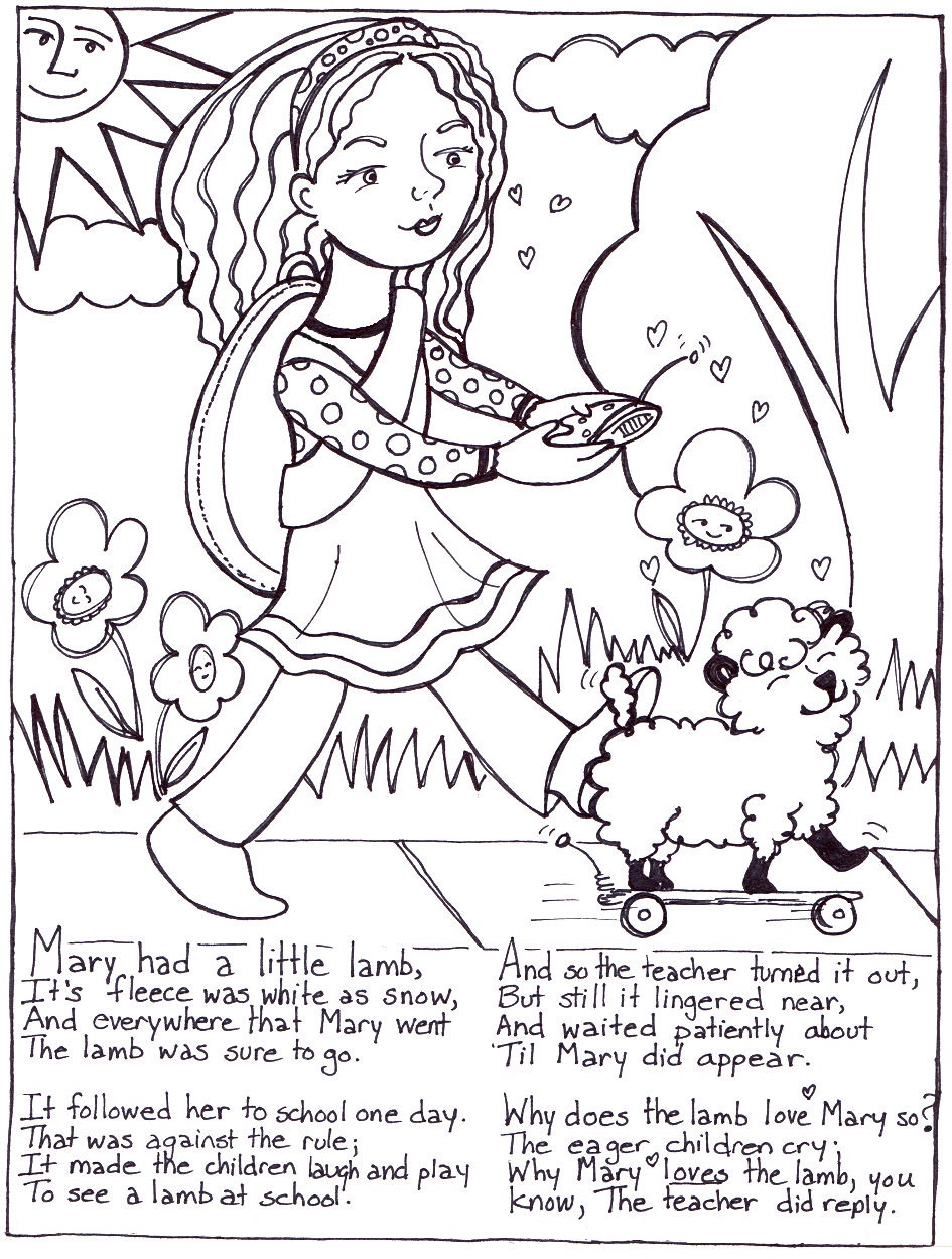 Free printable nursery rhymes coloring pages for kids