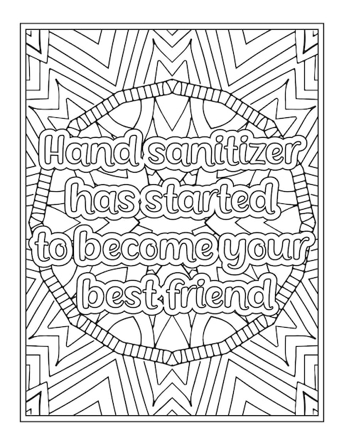 Premium vector nurse quotes coloring book page for adult