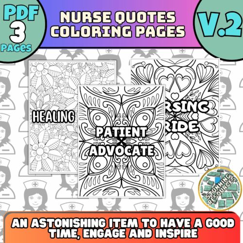 Nurse quotes coloring pages v made by teachers