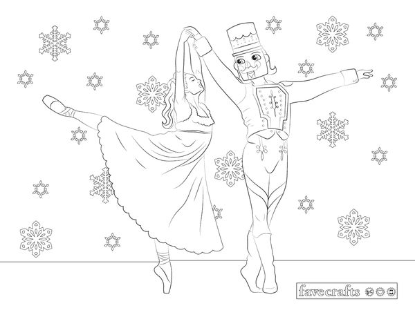 Magical nutcracker ballet coloring page