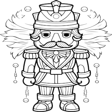 Premium vector nutcracker coloring page