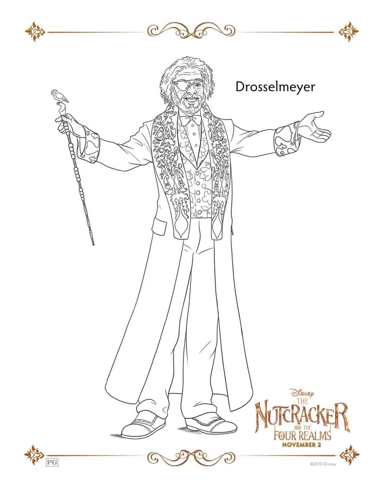 The nutcracker and the four realms free coloring sheets