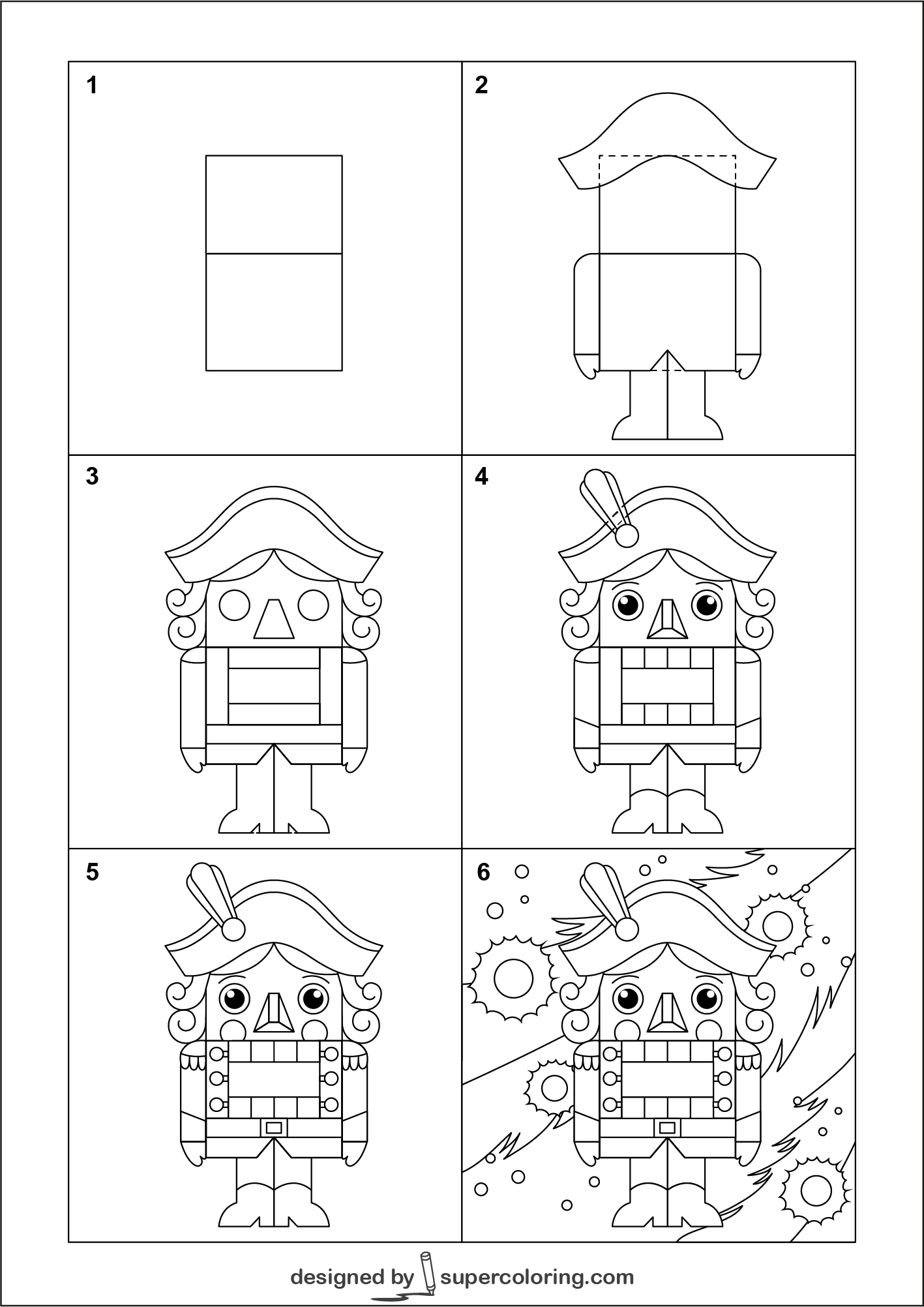 How to draw a cartoon nutcracker free printable puzzle games