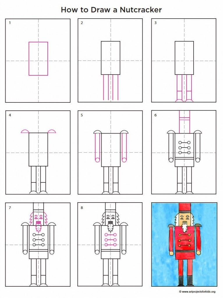How to draw a nutcracker