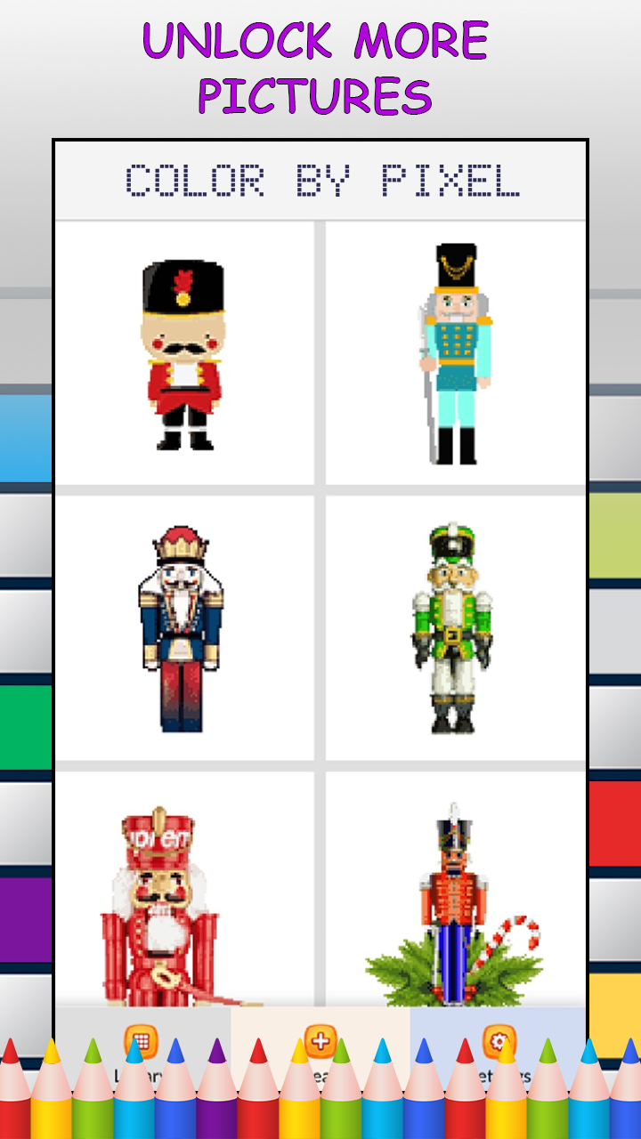 Christmas nutcrackers color by number
