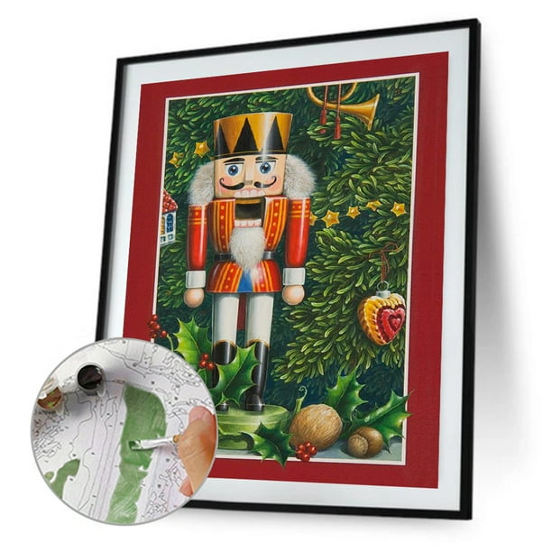 Nvas paint by numbers nutcracker hand painted drawing wall kit yhkh