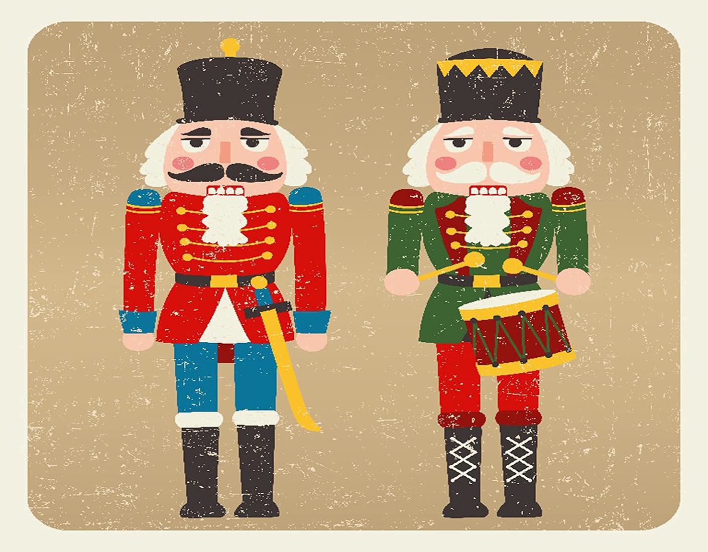 Diy d diamond painting by number kitsstory christmas two lored nutcrackers holidays toys retro vintage drummer designïa for adults full drill canvas picture for home wall der home kitchen