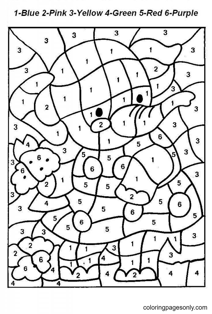 Color by number coloring pages printable for free download