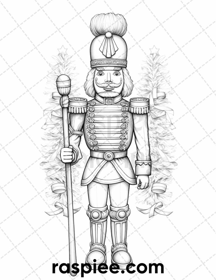 Christmas nutcrackers grayscale coloring pages for adults printabl grayscale coloring coloring pages christmas coloring pages