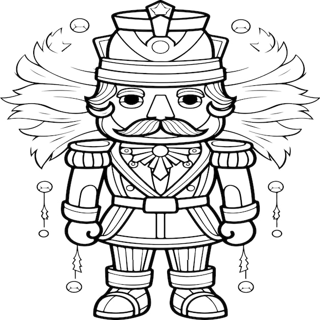 Premium vector nutcracker coloring page