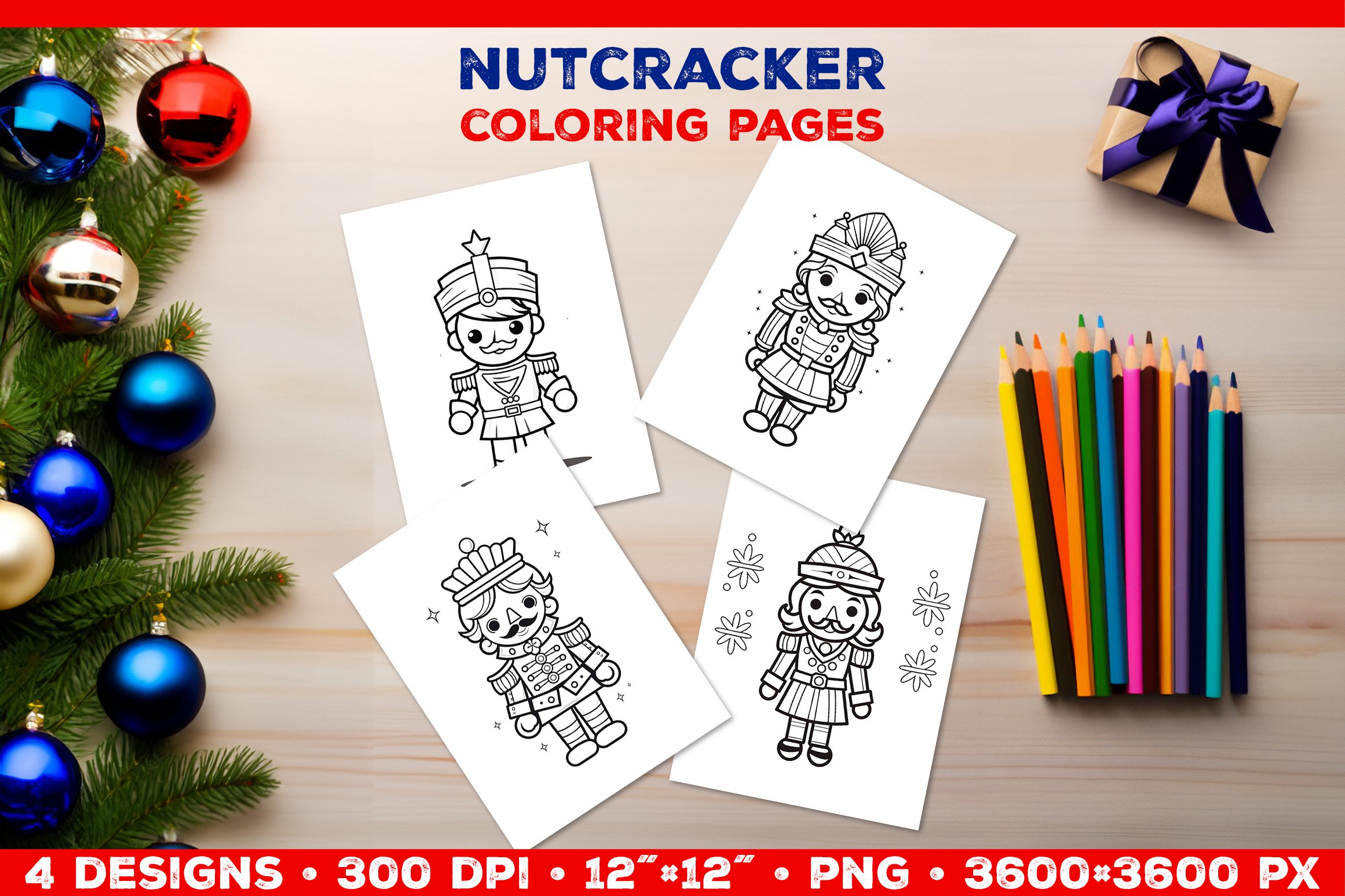 Whimsical nutcracker coloring pages for kids