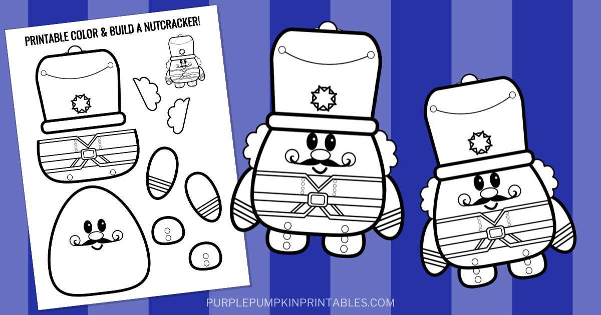Printable color build a nutcracker