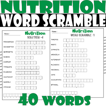 Nutrition word scramble puzzle nutrition word scramble activities