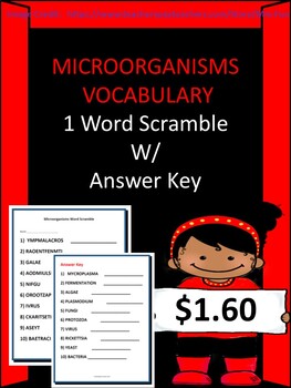 Nutrition word scramble w answer key by worksheet central tpt