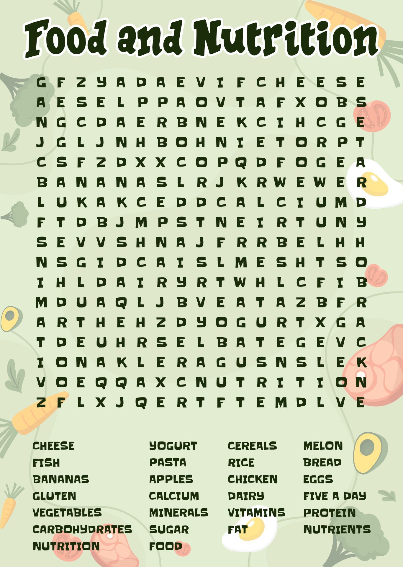 Best printable nutrition puzzles word search pdf for free at printablee word puzzles for kids teaching spelling words word puzzles printable