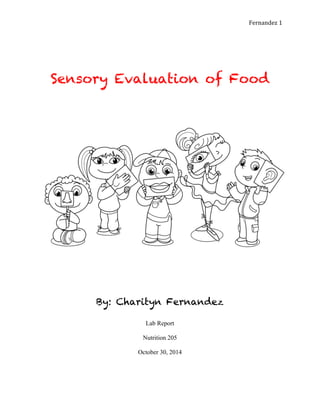 Sensory evaluation lab report pdf
