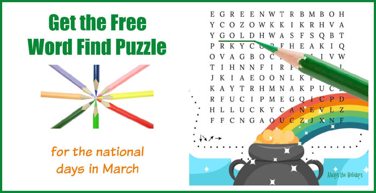 March word search printable